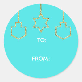 Adesivo Stickers "Glittered Star & Dreidel" Happy Chanukah