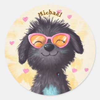 Adesivo Stickers Happy Dog Valentine's Day Kids School