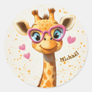 Adesivo Stickers Happy Giraffe Valentine's Day Kids School