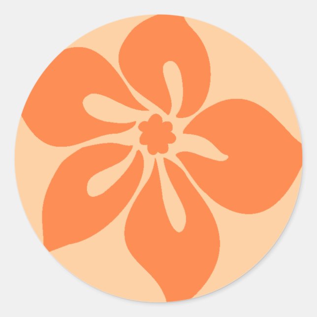 Adesivo Stickers "Happy Hibiscus" em Papaya (Frente)
