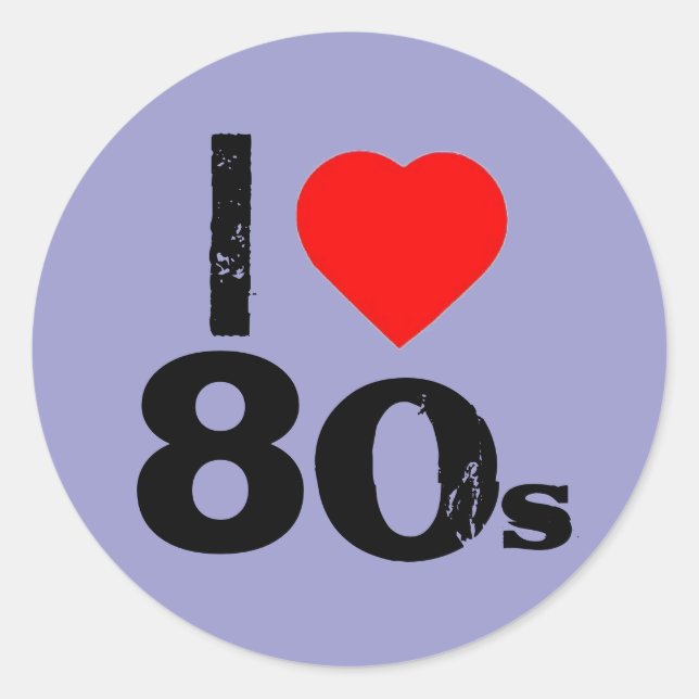 Adesivo Stickers "I Heart anos 80" (Frente)