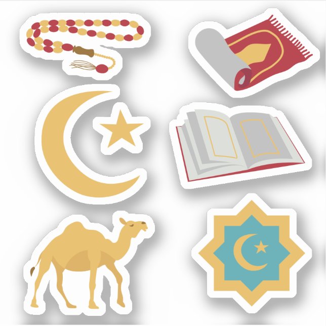 Adesivo Stickers Islâmicos de Feriado Muçulmano do Ramadã  (Frente)