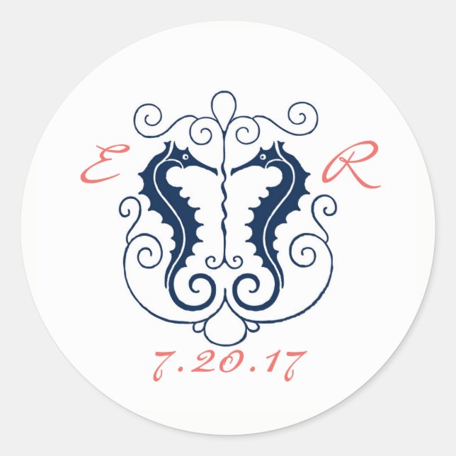 Adesivo Stickers- Marinho + Coral (Frente)