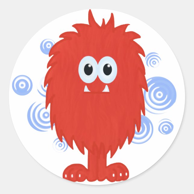Adesivo Stickers Monster Red Furry (Frente)