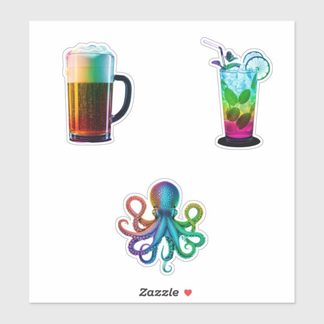 Adesivo stickers neon rainbow (Folha)