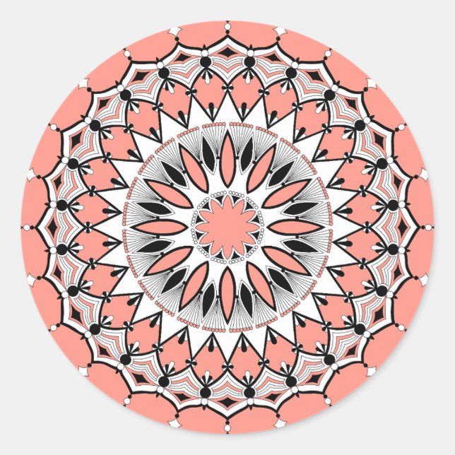 Adesivo Stickers Peach Mandala (Design 1) (Frente)