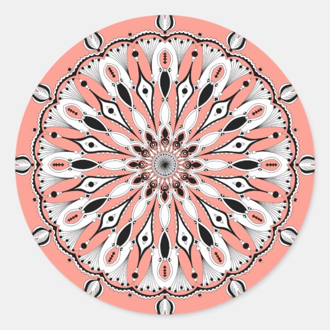 Adesivo Stickers Peach Mandala (Design 2) (Frente)