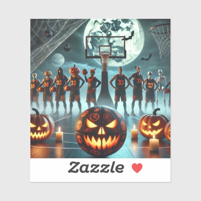 Adesivo Stickers projetam mistura de Halloween por basquet (Folha)