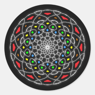 Adesivo Stickers psychédélique caleidoscópio coloré