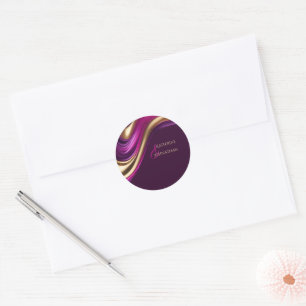 Adesivo Stickers-Purple Fuchsia e Dourado
