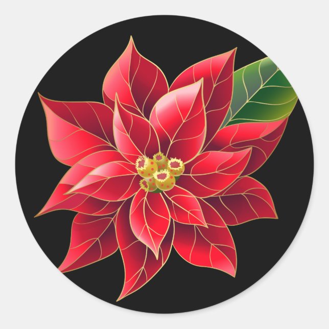Adesivo Stickers-Red Poinsettia (Frente)