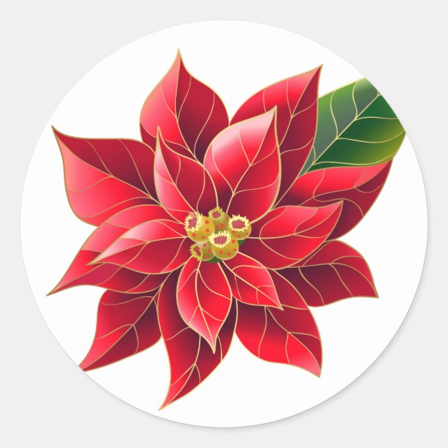 Adesivo Stickers-Red Poinsettia (Frente)