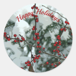 Adesivo Stickers Red Winter Berries Holiday