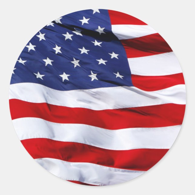 Adesivo Stickers Redondos de Bandeiras Americanas (Frente)
