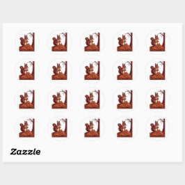 Adesivo 🐿️ Stickers Ronds Écureuil d'Automne Autocollants