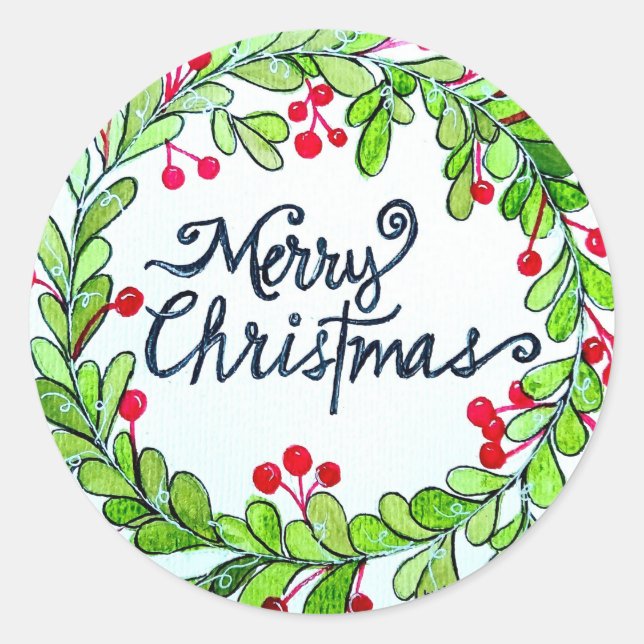 Adesivo Stickers Wreath de Natal (Frente)