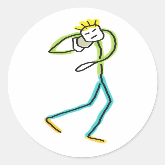 Adesivo Stickman de Arremesso de Peso (Frente)