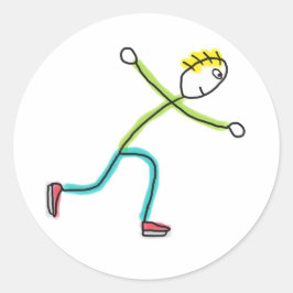 Adesivo Stickman de Patinação no Gelo