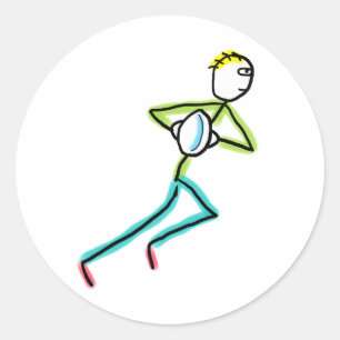 Adesivo Stickman de Rugby