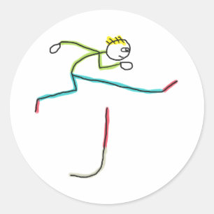 Adesivo Stickman Saltando Obstáculos