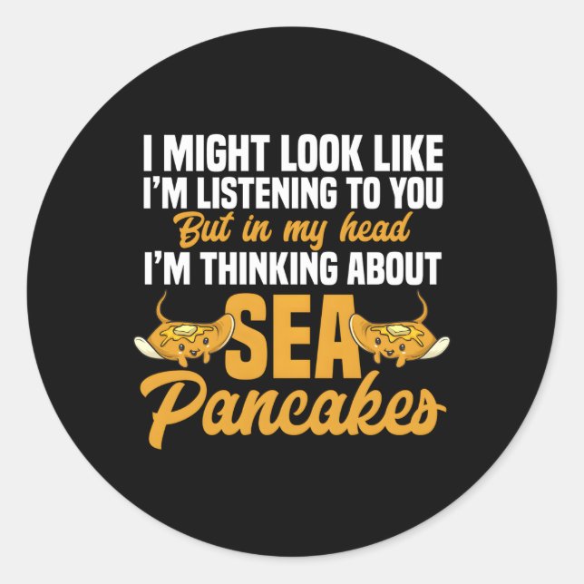 Adesivo Stingray Ocean Ta Ray Pensando Em Panquecas Do Mar (Frente)