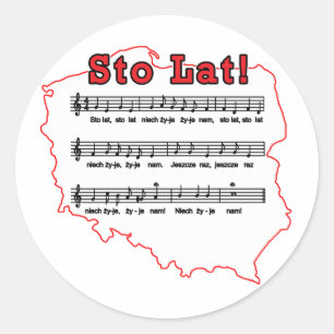 Adesivo Sto Lat! Mapa Polonês da Música