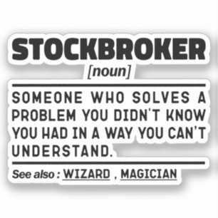 Adesivo Stockbroker Noun Investment Investment Expert Funn