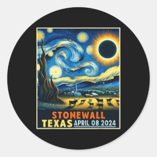 Adesivo Stonewall Texas Total Solar Eclipse 2024 Starry Ni