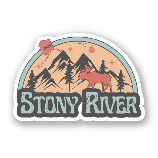 Adesivo Stony River, Alaska Sticker (Frente)