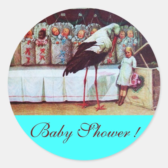 Adesivo STORK BABY BOY CHÁ 3 turquase (Frente)