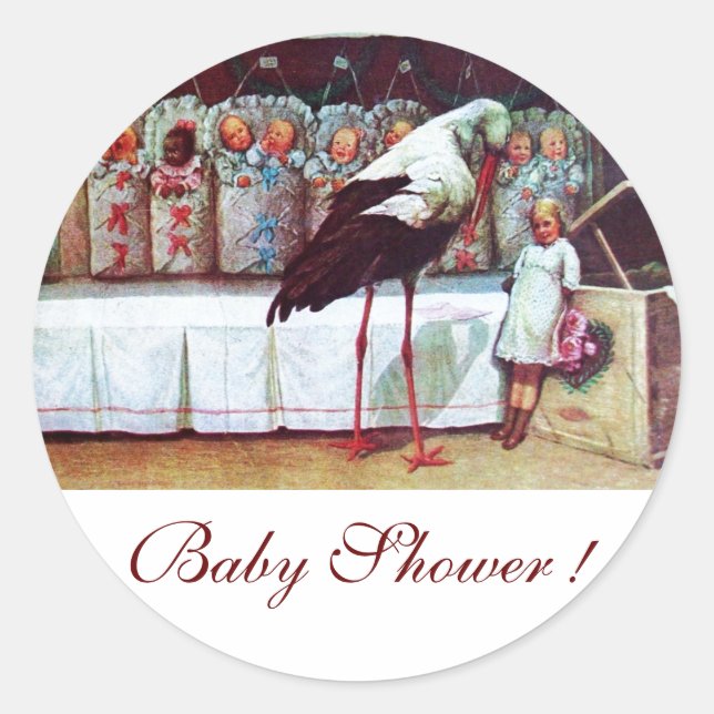 Adesivo STORK BABY CHÁ 3 branco (Frente)