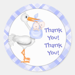 Adesivo Stork & Twin Boys Obrigado