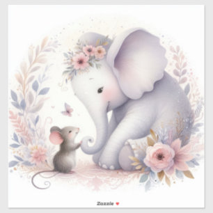 Adesivo Storybook Woodland Babando Elefante E Rato