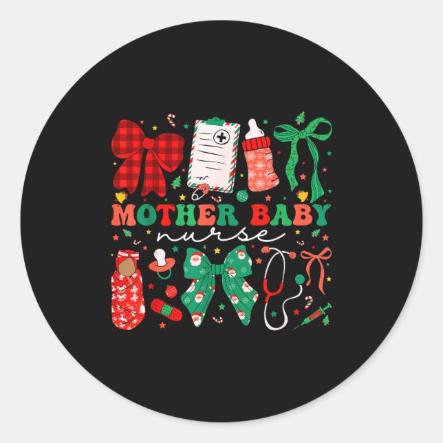 Adesivo Stpartum Xmas Coquette Mother Baby Nurse Christmas (Frente)