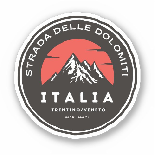 Adesivo Strada statale 48 delle Dolomée (Frente)