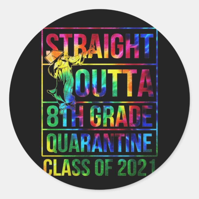 Adesivo Straight Outta 8th Grade Graduation Class Of 2021 (Frente)