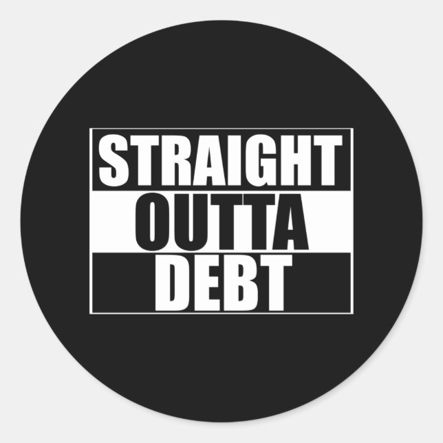 Adesivo Straight Outta Debt (Frente)
