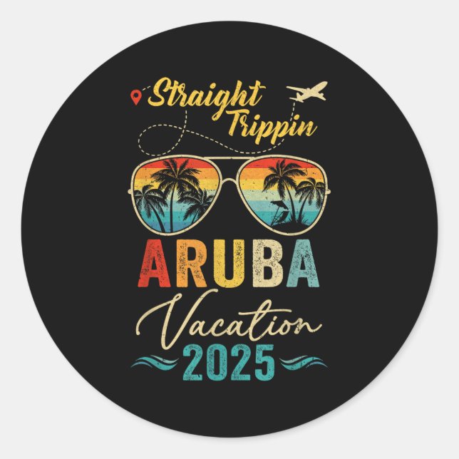 Adesivo Straight Tripn Aruba 2025 Family Summer Vacation  (Frente)