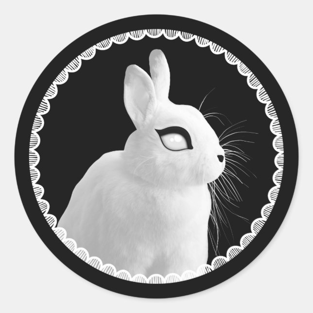 Adesivo Strange White Bunny Sticker (Frente)