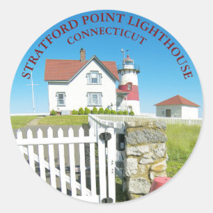 Adesivo Stratford Point Lighthouse, CT Round Stickers