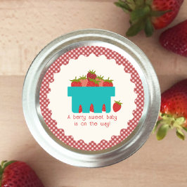 Adesivo Strawberry Basket Gingham Berry Chá de fraldas Swe