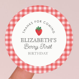 Adesivo Strawberry Berry First Picnic Birday