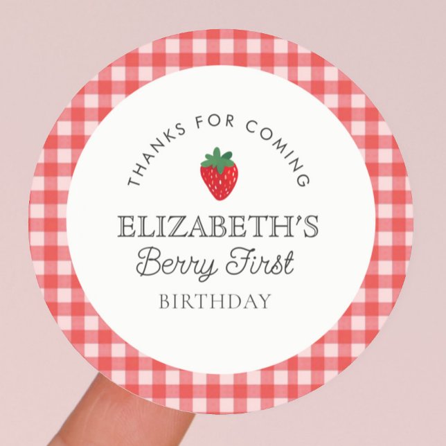 Adesivo Strawberry Berry First Picnic Birday (Criador carregado)