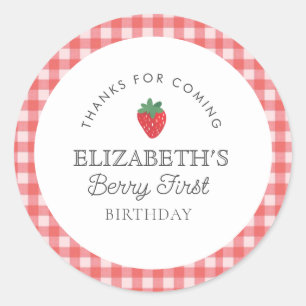 Adesivo Strawberry Berry First Picnic Birday