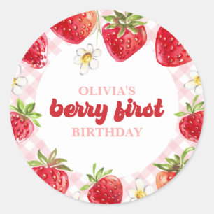 Adesivo Strawberry Berry Primeiro Aniversário