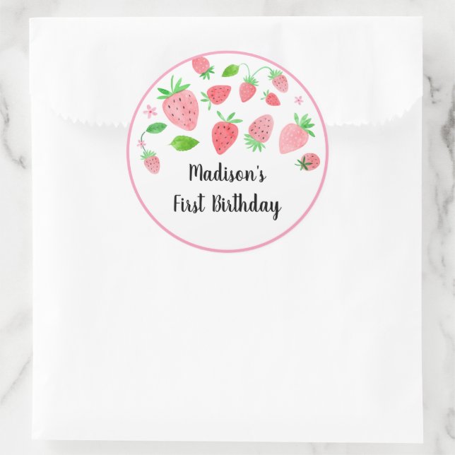 Adesivo Strawberry Berry Sweet Birthday (Bolsa)