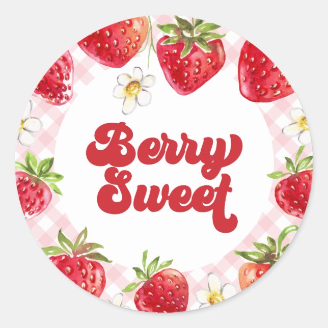 Adesivo Strawberry Berry Sweet Birthday (Frente)