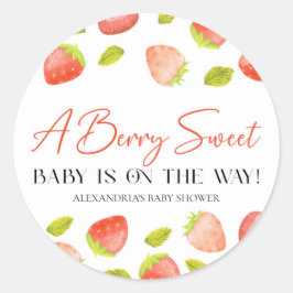 Adesivo Strawberry Berry Sweet Chá de fraldas Favor