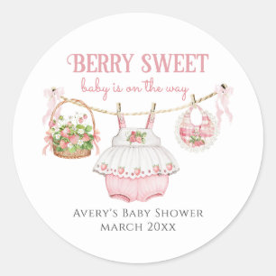 Adesivo Strawberry Berry Sweet Modern Baby Girl Chá