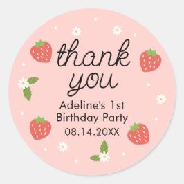Adesivo Strawberry Birthday Obrigado
